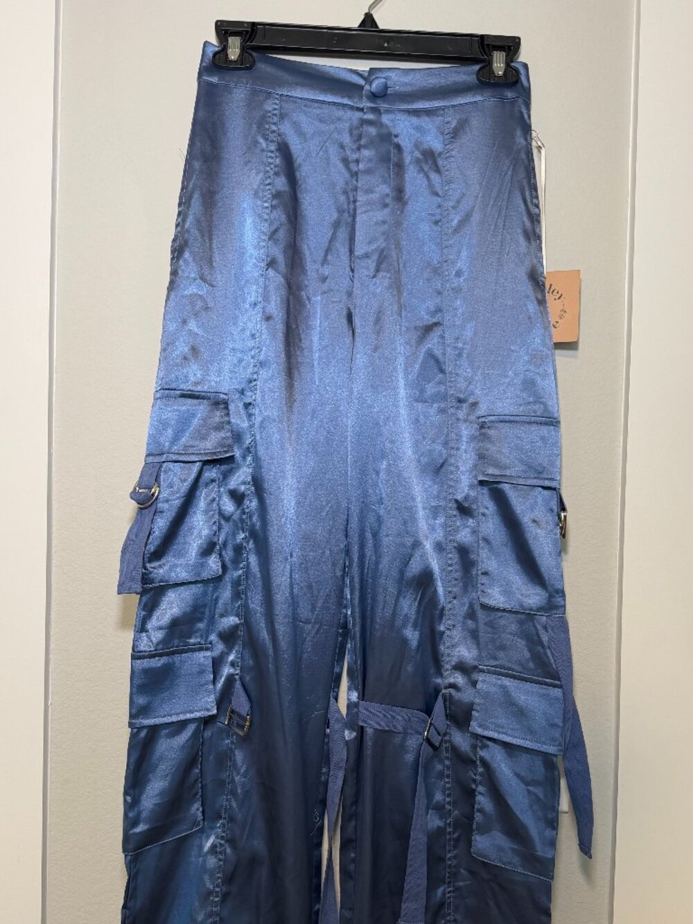 Satin Cargo Pants